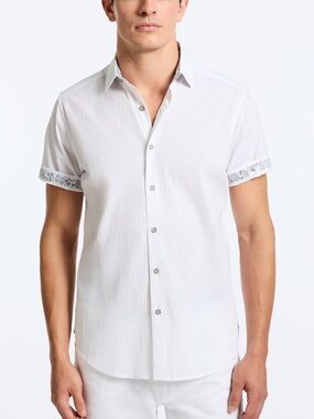 11. Robert Graham • NWT $188 USD White Short-Sleeve Men's Button-Up Shirt